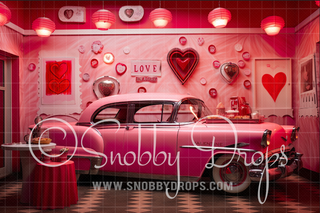 Valentine Diner Fabric Backdrop-Fabric Photography Backdrop-Snobby Drops Fabric Backdrops for Photography, Exclusive Designs by Tara Mapes Photography, Enchanted Eye Creations by Tara Mapes, photography backgrounds, photography backdrops, fast shipping, US backdrops, cheap photography backdrops