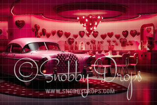 Valentine Diner Fabric Backdrop-Fabric Photography Backdrop-Snobby Drops Fabric Backdrops for Photography, Exclusive Designs by Tara Mapes Photography, Enchanted Eye Creations by Tara Mapes, photography backgrounds, photography backdrops, fast shipping, US backdrops, cheap photography backdrops