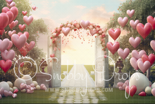 Valentine Heart Arch Fabric Backdrop-Fabric Photography Backdrop-Snobby Drops Fabric Backdrops for Photography, Exclusive Designs by Tara Mapes Photography, Enchanted Eye Creations by Tara Mapes, photography backgrounds, photography backdrops, fast shipping, US backdrops, cheap photography backdrops