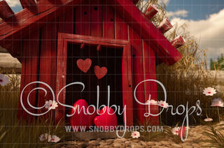 Valentine Pet House Fabric Backdrop-Fabric Photography Backdrop-Snobby Drops Fabric Backdrops for Photography, Exclusive Designs by Tara Mapes Photography, Enchanted Eye Creations by Tara Mapes, photography backgrounds, photography backdrops, fast shipping, US backdrops, cheap photography backdrops