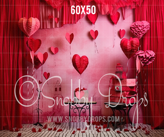 Valentine Studio Themed Fabric Backdrop-Fabric Photography Backdrop-Snobby Drops Fabric Backdrops for Photography, Exclusive Designs by Tara Mapes Photography, Enchanted Eye Creations by Tara Mapes, photography backgrounds, photography backdrops, fast shipping, US backdrops, cheap photography backdrops