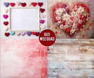 Valentine Wee Quad-Rubber Wee Floor-Snobby Drops Fabric Backdrops for Photography, Exclusive Designs by Tara Mapes Photography, Enchanted Eye Creations by Tara Mapes, photography backgrounds, photography backdrops, fast shipping, US backdrops, cheap photography backdrops