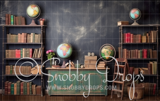 Vintage Back to School 3 Piece Room Set-Photography Backdrop 3P Room Set-Snobby Drops Fabric Backdrops for Photography, Exclusive Designs by Tara Mapes Photography, Enchanted Eye Creations by Tara Mapes, photography backgrounds, photography backdrops, fast shipping, US backdrops, cheap photography backdrops