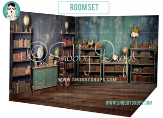 Vintage Back to School 3 Piece Room Set-Photography Backdrop 3P Room Set-Snobby Drops Fabric Backdrops for Photography, Exclusive Designs by Tara Mapes Photography, Enchanted Eye Creations by Tara Mapes, photography backgrounds, photography backdrops, fast shipping, US backdrops, cheap photography backdrops