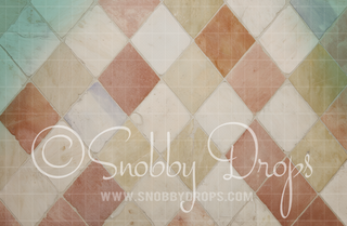 Vintage Juke Box Tile Fabric or Rubber Backed Floor-Floor-Snobby Drops Fabric Backdrops for Photography, Exclusive Designs by Tara Mapes Photography, Enchanted Eye Creations by Tara Mapes, photography backgrounds, photography backdrops, fast shipping, US backdrops, cheap photography backdrops