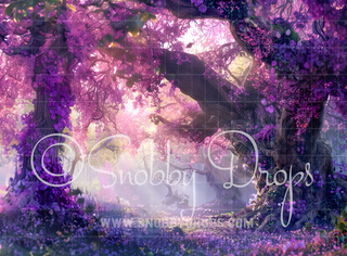 Violet Fairy Forest Fabric Backdrop-Fabric Photography Backdrop-Snobby Drops Fabric Backdrops for Photography, Exclusive Designs by Tara Mapes Photography, Enchanted Eye Creations by Tara Mapes, photography backgrounds, photography backdrops, fast shipping, US backdrops, cheap photography backdrops