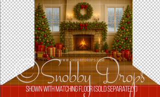Warm Fireplace Christmas Fabric Backdrop-Fabric Photography Backdrop-Snobby Drops Fabric Backdrops for Photography, Exclusive Designs by Tara Mapes Photography, Enchanted Eye Creations by Tara Mapes, photography backgrounds, photography backdrops, fast shipping, US backdrops, cheap photography backdrops