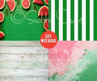 Watermelon Wee Quad-Rubber Wee Floor-Snobby Drops Fabric Backdrops for Photography, Exclusive Designs by Tara Mapes Photography, Enchanted Eye Creations by Tara Mapes, photography backgrounds, photography backdrops, fast shipping, US backdrops, cheap photography backdrops