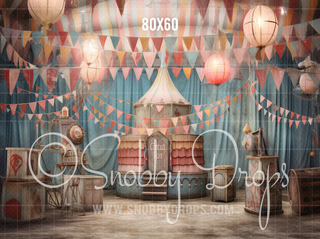 Whimsical Pastel Glow Circus Tent Fabric Backdrop-Fabric Photography Backdrop-Snobby Drops Fabric Backdrops for Photography, Exclusive Designs by Tara Mapes Photography, Enchanted Eye Creations by Tara Mapes, photography backgrounds, photography backdrops, fast shipping, US backdrops, cheap photography backdrops