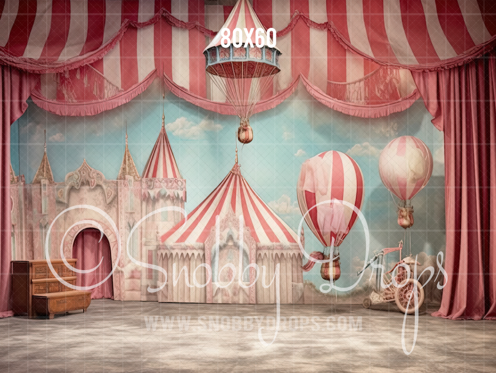 circus tent fabric Whimsical Pastel Vintage Circus Tent Fabric Backdrop