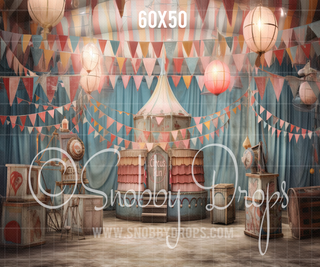 Whimsical Pastel Glow Circus Tent Fabric Backdrop-Fabric Photography Backdrop-Snobby Drops Fabric Backdrops for Photography, Exclusive Designs by Tara Mapes Photography, Enchanted Eye Creations by Tara Mapes, photography backgrounds, photography backdrops, fast shipping, US backdrops, cheap photography backdrops