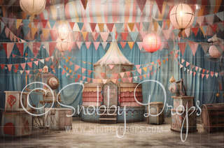 Whimsical Pastel Glow Circus Tent Fabric Tot Drop-Fabric Photography Tot Drop-Snobby Drops Fabric Backdrops for Photography, Exclusive Designs by Tara Mapes Photography, Enchanted Eye Creations by Tara Mapes, photography backgrounds, photography backdrops, fast shipping, US backdrops, cheap photography backdrops