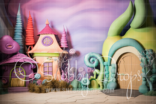 Whimsyville Pastel Wacky World Fabric Backdrop-Fabric Photography Backdrop-Snobby Drops Fabric Backdrops for Photography, Exclusive Designs by Tara Mapes Photography, Enchanted Eye Creations by Tara Mapes, photography backgrounds, photography backdrops, fast shipping, US backdrops, cheap photography backdrops