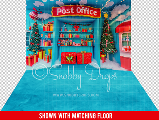 Whimsyville Post Office Fabric Photography Backdrop-Fabric Photography Backdrop-Snobby Drops Fabric Backdrops for Photography, Exclusive Designs by Tara Mapes Photography, Enchanted Eye Creations by Tara Mapes, photography backgrounds, photography backdrops, fast shipping, US backdrops, cheap photography backdrops