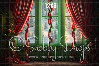 Whimsyville Window Fabric Backdrop-Fabric Photography Backdrop-Snobby Drops Fabric Backdrops for Photography, Exclusive Designs by Tara Mapes Photography, Enchanted Eye Creations by Tara Mapes, photography backgrounds, photography backdrops, fast shipping, US backdrops, cheap photography backdrops