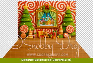 Whimsyville Window Fabric Backdrop-Fabric Photography Backdrop-Snobby Drops Fabric Backdrops for Photography, Exclusive Designs by Tara Mapes Photography, Enchanted Eye Creations by Tara Mapes, photography backgrounds, photography backdrops, fast shipping, US backdrops, cheap photography backdrops