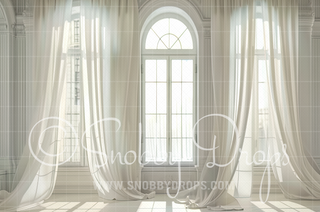White Backlit Room Fabric Backdrop-Fabric Photography Backdrop-Snobby Drops Fabric Backdrops for Photography, Exclusive Designs by Tara Mapes Photography, Enchanted Eye Creations by Tara Mapes, photography backgrounds, photography backdrops, fast shipping, US backdrops, cheap photography backdrops
