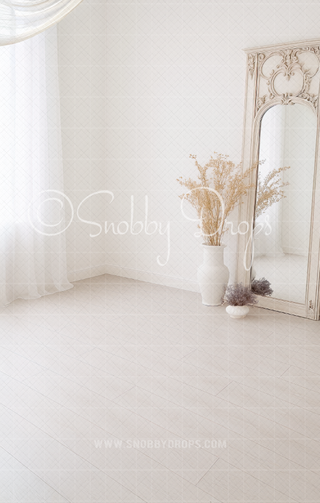 White Boho Pampas Backdrop Sweep