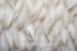 White Feathers Texture Fabric Backdrop-Fabric Photography Backdrop-Snobby Drops Fabric Backdrops for Photography, Exclusive Designs by Tara Mapes Photography, Enchanted Eye Creations by Tara Mapes, photography backgrounds, photography backdrops, fast shipping, US backdrops, cheap photography backdrops