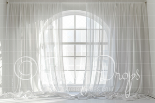Window in a White Room Curtains Fabric Backdrop-Fabric Photography Backdrop-Snobby Drops Fabric Backdrops for Photography, Exclusive Designs by Tara Mapes Photography, Enchanted Eye Creations by Tara Mapes, photography backgrounds, photography backdrops, fast shipping, US backdrops, cheap photography backdrops