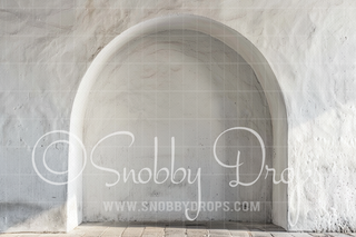 White Stucco Arch Fabric Backdrop-Fabric Photography Backdrop-Snobby Drops Fabric Backdrops for Photography, Exclusive Designs by Tara Mapes Photography, Enchanted Eye Creations by Tara Mapes, photography backgrounds, photography backdrops, fast shipping, US backdrops, cheap photography backdrops