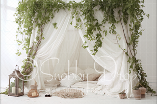 White Teepee Cake Smash Fabric Backdrop-Fabric Photography Backdrop-Snobby Drops Fabric Backdrops for Photography, Exclusive Designs by Tara Mapes Photography, Enchanted Eye Creations by Tara Mapes, photography backgrounds, photography backdrops, fast shipping, US backdrops, cheap photography backdrops