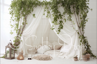 White Teepee Cake Smash Fabric Tot Drop-Fabric Photography Backdrop-Snobby Drops Fabric Backdrops for Photography, Exclusive Designs by Tara Mapes Photography, Enchanted Eye Creations by Tara Mapes, photography backgrounds, photography backdrops, fast shipping, US backdrops, cheap photography backdrops