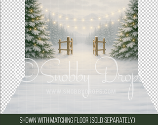 Winter Fence Fabric Backdrop-Fabric Photography Backdrop-Snobby Drops Fabric Backdrops for Photography, Exclusive Designs by Tara Mapes Photography, Enchanted Eye Creations by Tara Mapes, photography backgrounds, photography backdrops, fast shipping, US backdrops, cheap photography backdrops