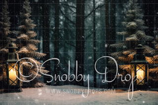 Winter Pines Christmas Fabric Backdrop-Fabric Photography Backdrop-Snobby Drops Fabric Backdrops for Photography, Exclusive Designs by Tara Mapes Photography, Enchanted Eye Creations by Tara Mapes, photography backgrounds, photography backdrops, fast shipping, US backdrops, cheap photography backdrops