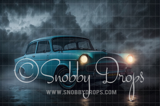 Wizard Car Halloween Fabric Backdrop-Fabric Photography Backdrop-Snobby Drops Fabric Backdrops for Photography, Exclusive Designs by Tara Mapes Photography, Enchanted Eye Creations by Tara Mapes, photography backgrounds, photography backdrops, fast shipping, US backdrops, cheap photography backdrops