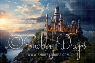 Wizard Castle Fabric Backdrop-Fabric Photography Backdrop-Snobby Drops Fabric Backdrops for Photography, Exclusive Designs by Tara Mapes Photography, Enchanted Eye Creations by Tara Mapes, photography backgrounds, photography backdrops, fast shipping, US backdrops, cheap photography backdrops