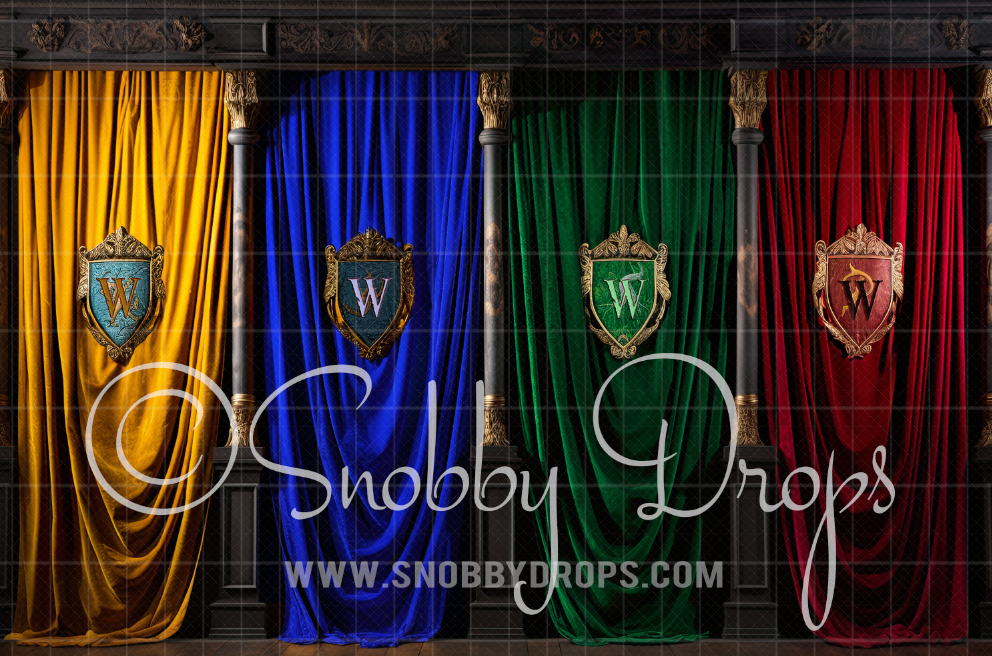Snobby Wizard House Selection Curtains Fabric Backdrop by Snobby Drops