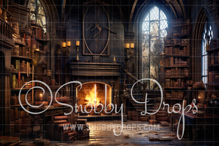 Wizard Library Fabric Backdrop-Fabric Photography Backdrop-Snobby Drops Fabric Backdrops for Photography, Exclusive Designs by Tara Mapes Photography, Enchanted Eye Creations by Tara Mapes, photography backgrounds, photography backdrops, fast shipping, US backdrops, cheap photography backdrops