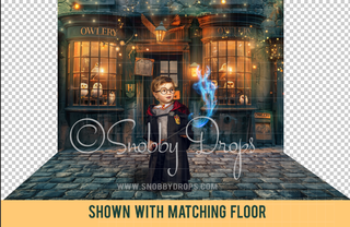 Wizard Owlery Fabric Backdrop-Fabric Photography Backdrop-Snobby Drops Fabric Backdrops for Photography, Exclusive Designs by Tara Mapes Photography, Enchanted Eye Creations by Tara Mapes, photography backgrounds, photography backdrops, fast shipping, US backdrops, cheap photography backdrops