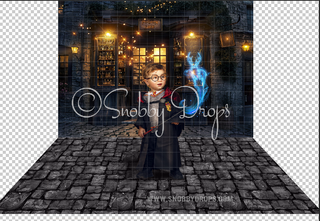 Wizard Potion Shop Fabric Backdrop-Fabric Photography Backdrop-Snobby Drops Fabric Backdrops for Photography, Exclusive Designs by Tara Mapes Photography, Enchanted Eye Creations by Tara Mapes, photography backgrounds, photography backdrops, fast shipping, US backdrops, cheap photography backdrops