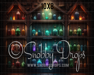 Wizard Potions Fabric Backdrop-Fabric Photography Backdrop-Snobby Drops Fabric Backdrops for Photography, Exclusive Designs by Tara Mapes Photography, Enchanted Eye Creations by Tara Mapes, photography backgrounds, photography backdrops, fast shipping, US backdrops, cheap photography backdrops