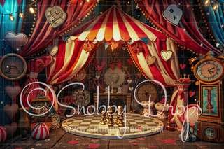 Wonderland Grunge Circus Fabric Backdrop-Fabric Photography Backdrop-Snobby Drops Fabric Backdrops for Photography, Exclusive Designs by Tara Mapes Photography, Enchanted Eye Creations by Tara Mapes, photography backgrounds, photography backdrops, fast shipping, US backdrops, cheap photography backdrops