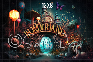 Wonderland Path Fabric Backdrop-Fabric Photography Backdrop-Snobby Drops Fabric Backdrops for Photography, Exclusive Designs by Tara Mapes Photography, Enchanted Eye Creations by Tara Mapes, photography backgrounds, photography backdrops, fast shipping, US backdrops, cheap photography backdrops