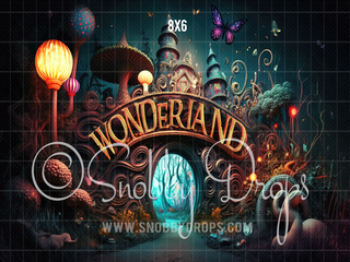 Wonderland Path Fabric Backdrop-Fabric Photography Backdrop-Snobby Drops Fabric Backdrops for Photography, Exclusive Designs by Tara Mapes Photography, Enchanted Eye Creations by Tara Mapes, photography backgrounds, photography backdrops, fast shipping, US backdrops, cheap photography backdrops