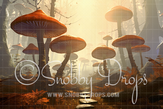 Wonderland Shrooms Fabric Backdrop-Fabric Photography Backdrop-Snobby Drops Fabric Backdrops for Photography, Exclusive Designs by Tara Mapes Photography, Enchanted Eye Creations by Tara Mapes, photography backgrounds, photography backdrops, fast shipping, US backdrops, cheap photography backdrops