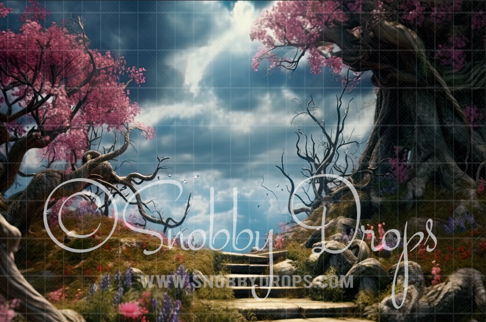 Snobby Wonderland Stairs Fabric Backdrop by Snobby Drops