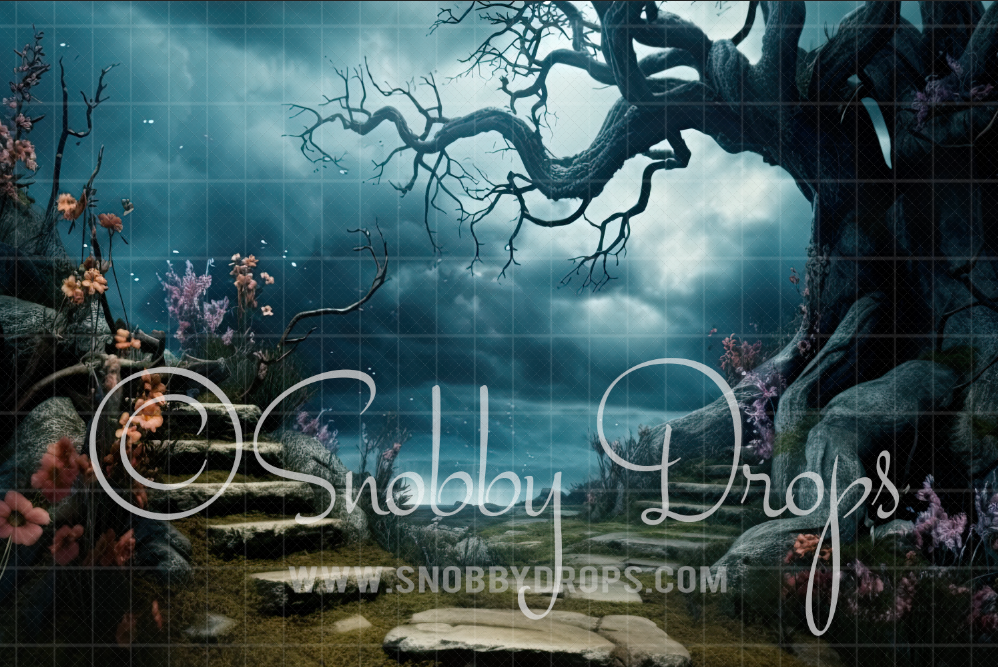 Snobby Wonderland Stairs Fabric Backdrop by Snobby Drops