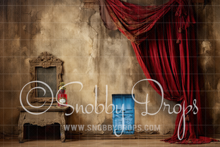 Wonderland Wall Door Fabric Backdrop-Fabric Photography Backdrop-Snobby Drops Fabric Backdrops for Photography, Exclusive Designs by Tara Mapes Photography, Enchanted Eye Creations by Tara Mapes, photography backgrounds, photography backdrops, fast shipping, US backdrops, cheap photography backdrops