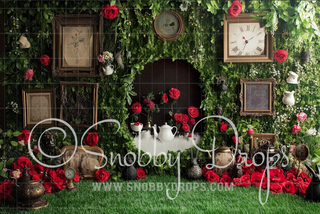 Wonderland World Path Fabric Backdrop-Fabric Photography Backdrop-Snobby Drops Fabric Backdrops for Photography, Exclusive Designs by Tara Mapes Photography, Enchanted Eye Creations by Tara Mapes, photography backgrounds, photography backdrops, fast shipping, US backdrops, cheap photography backdrops