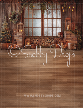 Wood and Pine Christmas Fabric Backdrop Sweep 25M53S-Fabric Photography Sweep-Snobby Drops Fabric Backdrops for Photography, Exclusive Designs by Tara Mapes Photography, Enchanted Eye Creations by Tara Mapes, photography backgrounds, photography backdrops, fast shipping, US backdrops, cheap photography backdrops