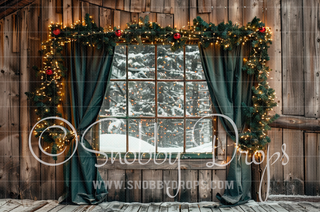 Wood Christmas Fabric Photography Backdrop-Fabric Photography Backdrop-Snobby Drops Fabric Backdrops for Photography, Exclusive Designs by Tara Mapes Photography, Enchanted Eye Creations by Tara Mapes, photography backgrounds, photography backdrops, fast shipping, US backdrops, cheap photography backdrops