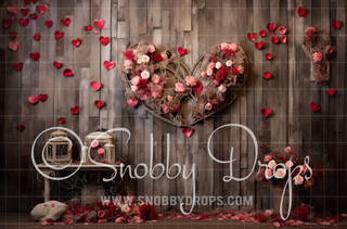 Wooden Hearts Valentine Fabric Backdrop-Fabric Photography Backdrop-Snobby Drops Fabric Backdrops for Photography, Exclusive Designs by Tara Mapes Photography, Enchanted Eye Creations by Tara Mapes, photography backgrounds, photography backdrops, fast shipping, US backdrops, cheap photography backdrops