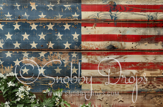 Wooden Rustic American Flag Fabric Photography Backdrop-Fabric Photography Backdrop-Snobby Drops Fabric Backdrops for Photography, Exclusive Designs by Tara Mapes Photography, Enchanted Eye Creations by Tara Mapes, photography backgrounds, photography backdrops, fast shipping, US backdrops, cheap photography backdrops