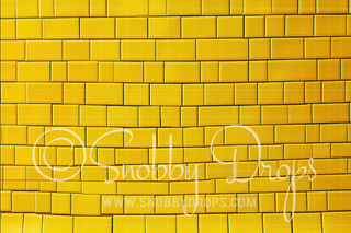 Yellow Brick Floor Fabric or Rubber Backed Floor-Floor-Snobby Drops Fabric Backdrops for Photography, Exclusive Designs by Tara Mapes Photography, Enchanted Eye Creations by Tara Mapes, photography backgrounds, photography backdrops, fast shipping, US backdrops, cheap photography backdrops