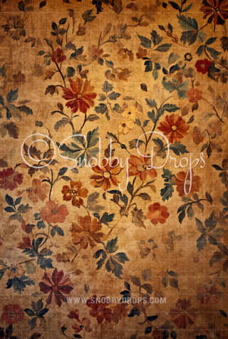 Yellow Vintage Flowers Fine Art Fabric Backdrop Sweep-Fabric Photography Sweep-Snobby Drops Fabric Backdrops for Photography, Exclusive Designs by Tara Mapes Photography, Enchanted Eye Creations by Tara Mapes, photography backgrounds, photography backdrops, fast shipping, US backdrops, cheap photography backdrops